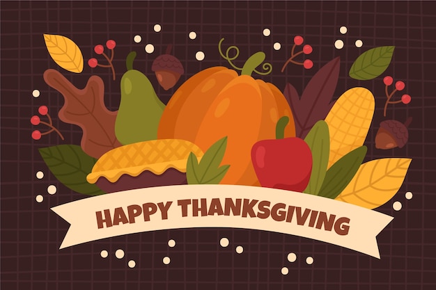 Free vector hand drawn thanksgiving background