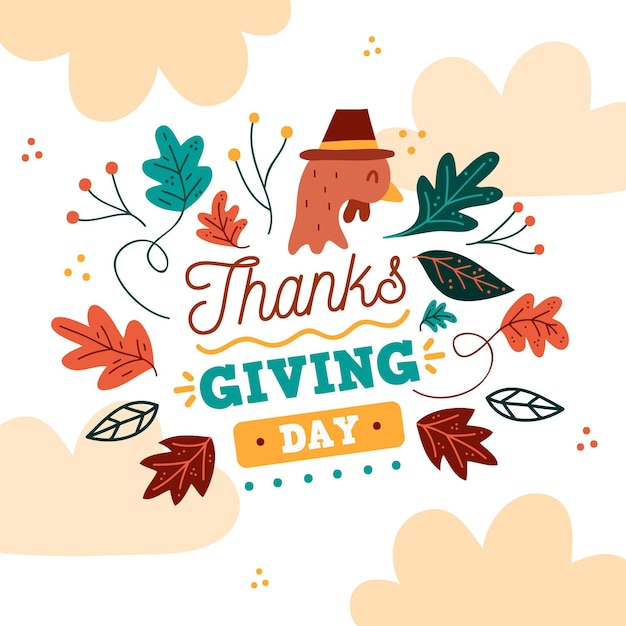 Hand drawn thanksgiving background