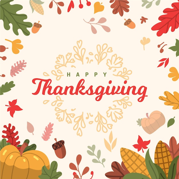 Hand drawn thanksgiving background