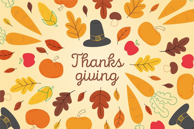 Hand drawn thanksgiving background