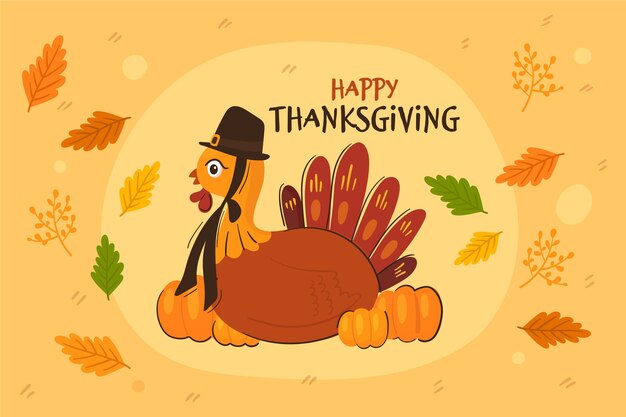 Hand drawn thanksgiving background