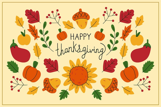 Hand drawn thanksgiving background