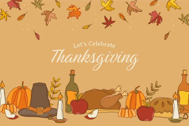 Free Vector hand drawn thanksgiving background