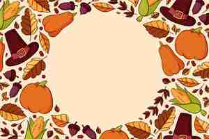 Free vector hand drawn thanksgiving background