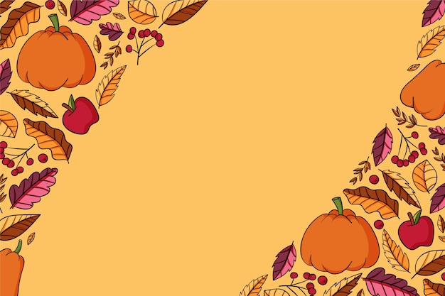 Free vector hand drawn thanksgiving background