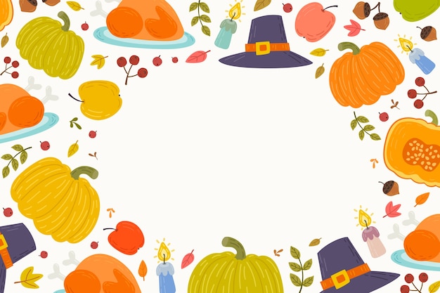 Free vector hand drawn thanksgiving background