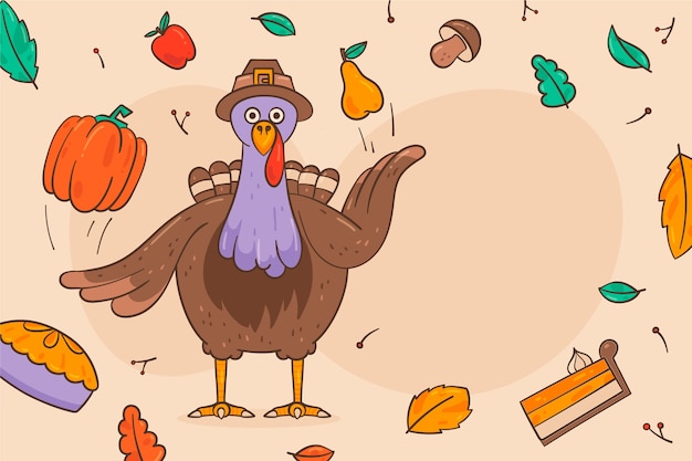 Free Vector hand drawn thanksgiving background