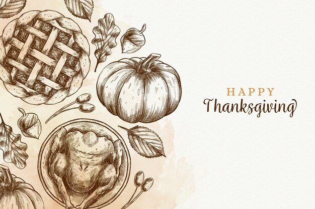 Hand drawn thanksgiving background