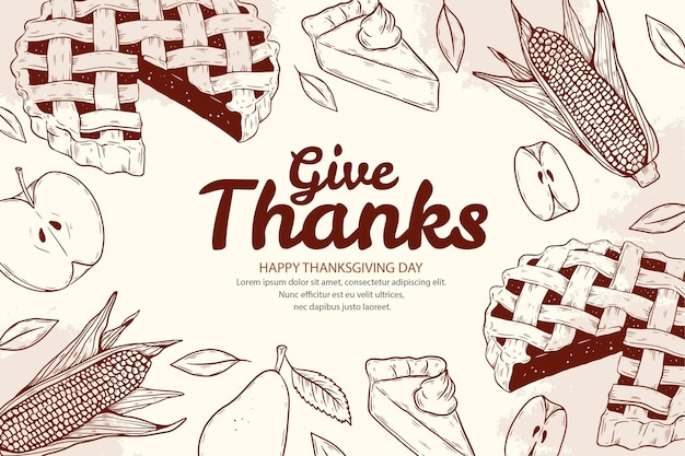 Hand drawn thanksgiving background