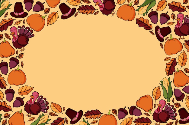 Free vector hand drawn thanksgiving background