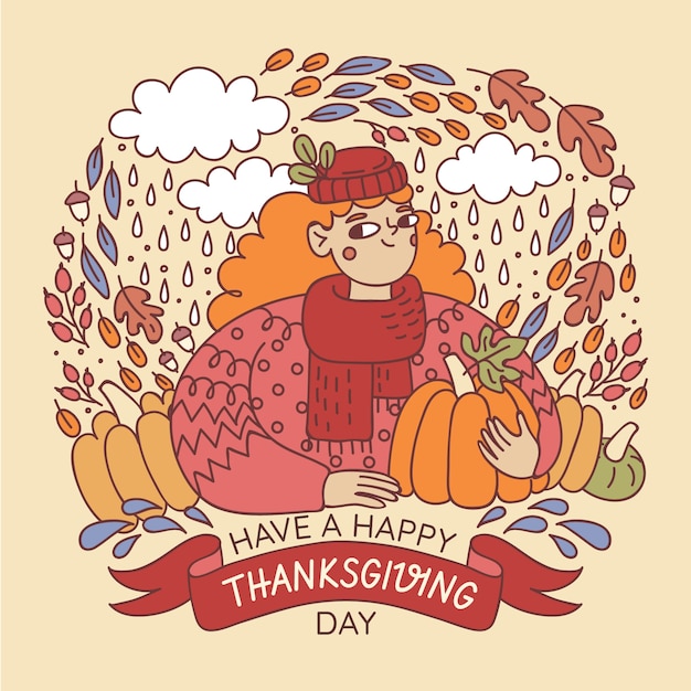 Hand drawn thanksgiving illustration