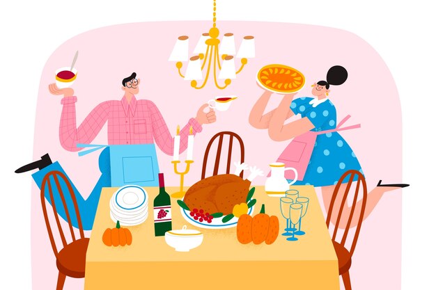 hand drawn thanksgiving illustration