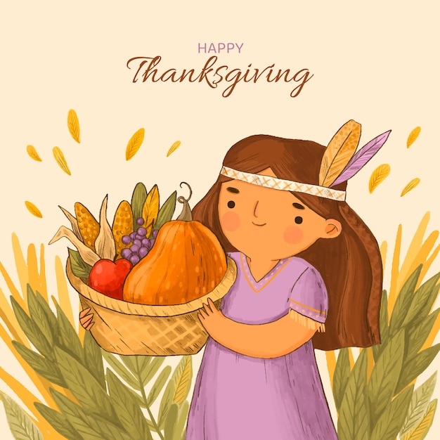 Free vector hand drawn thanksgiving illustration