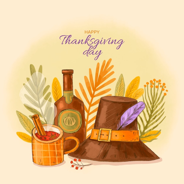 Free vector hand drawn thanksgiving illustration