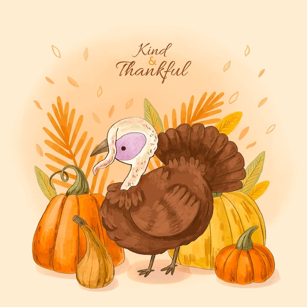 Free vector hand drawn thanksgiving illustration