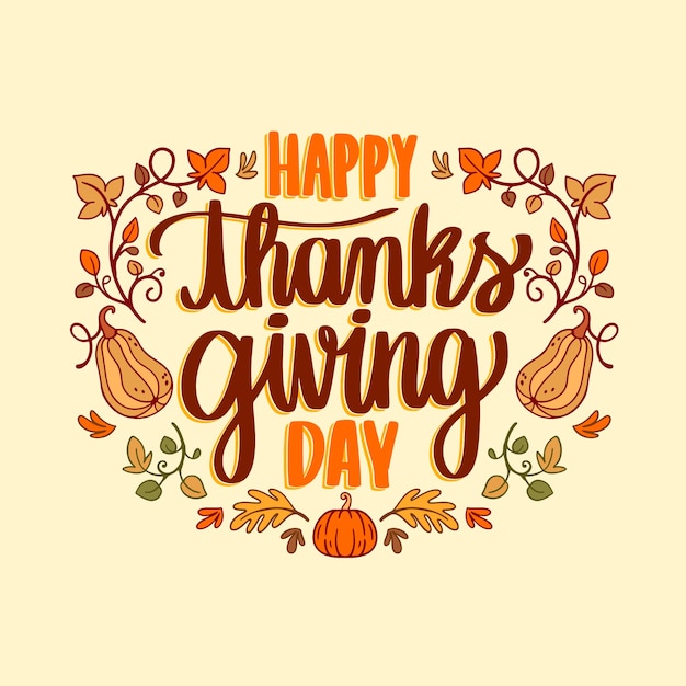 Free vector hand drawn thanksgiving lettering