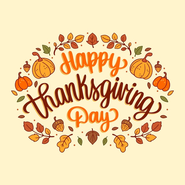 Hand drawn thanksgiving lettering