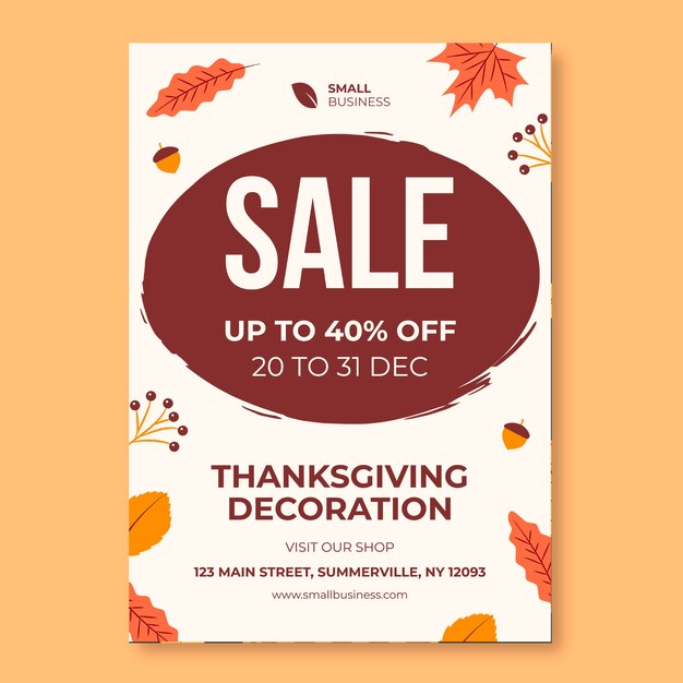 Hand drawn thanksgiving sale flyer