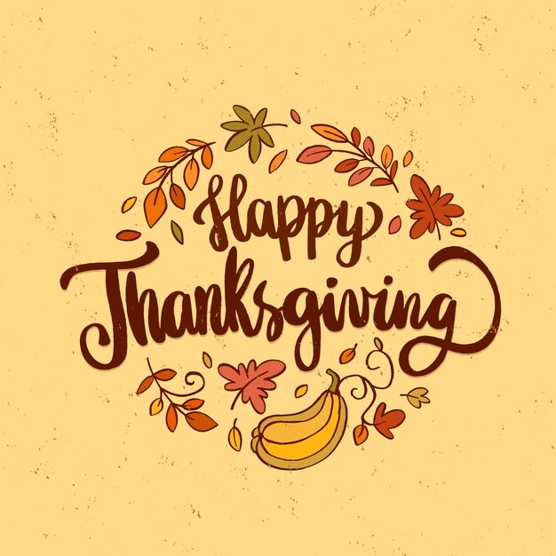 Free vector hand drawn thanksgiving text illustration