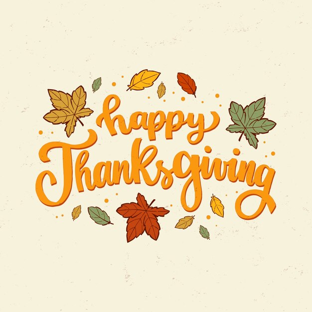 Hand drawn thanksgiving text illustration