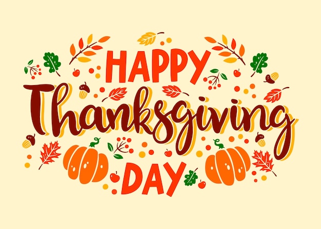 Free vector hand drawn thanksgiving text illustration