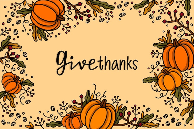 Free vector hand drawn thanksgiving wallpaper