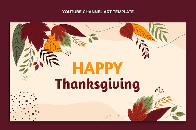 Hand drawn thanksgiving youtube channel art
