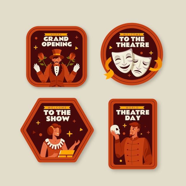 Hand drawn theatre show labels