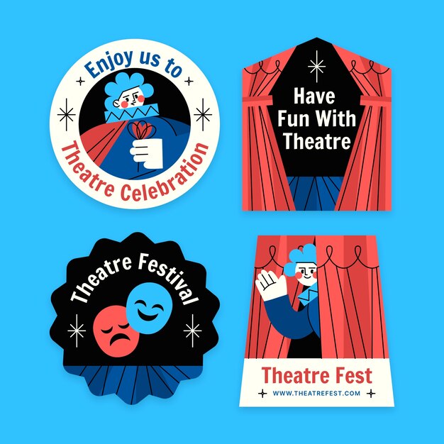 Hand drawn theatre show labels