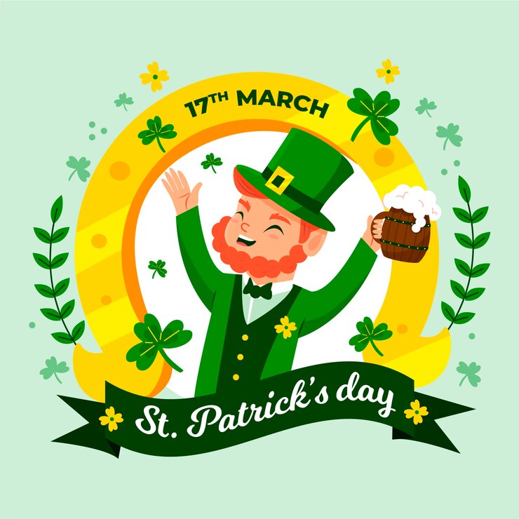 Free Vector hand-drawn thematic design st. patricks day celebration