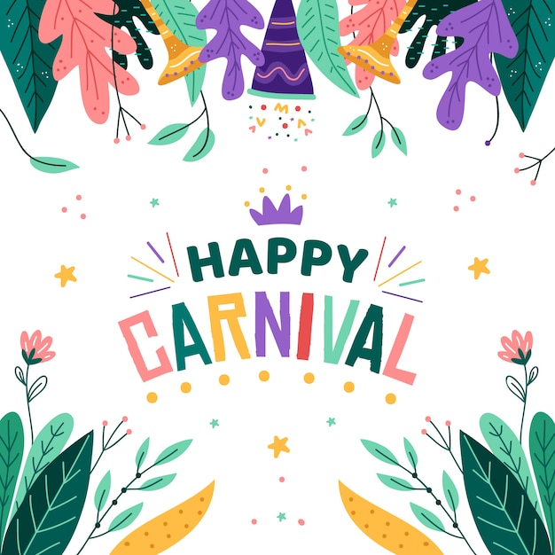 Рисованная тема для празднования карнавала