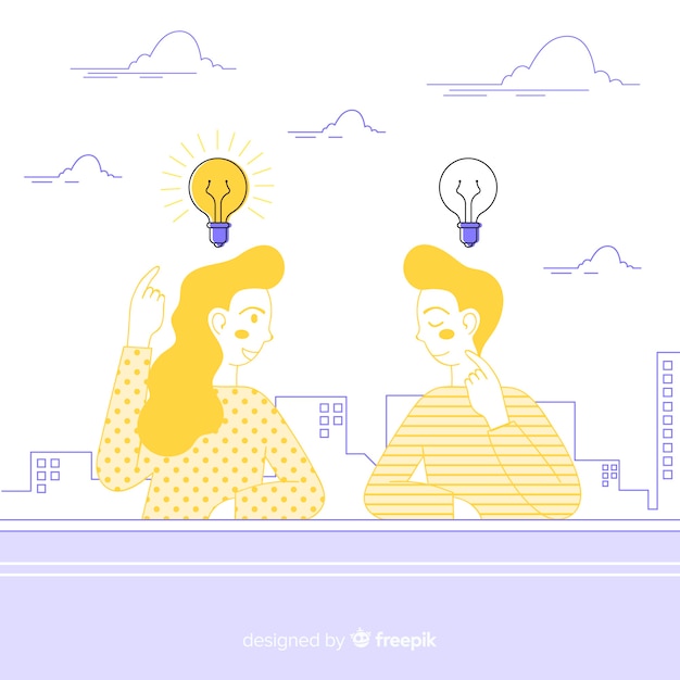 Free vector hand drawn thinking concept