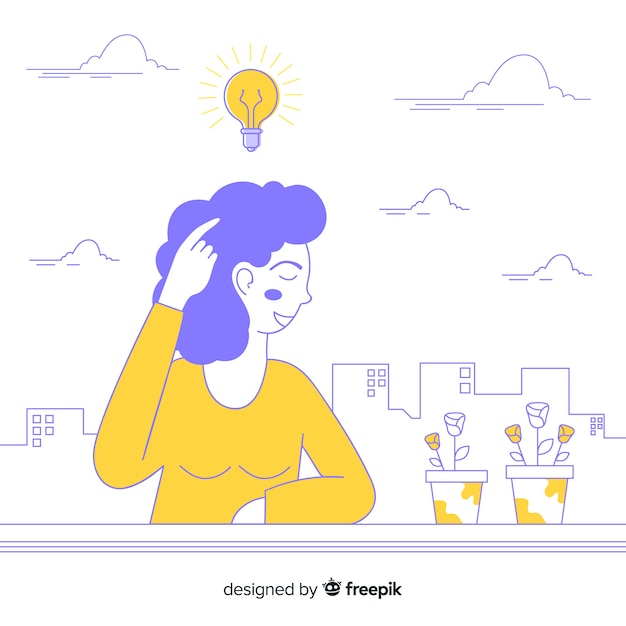 Free vector hand drawn thinking concept