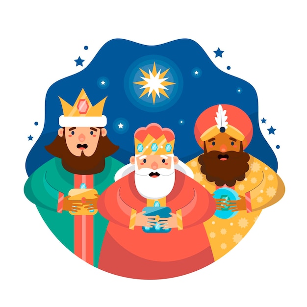 Free vector hand drawn three wise men