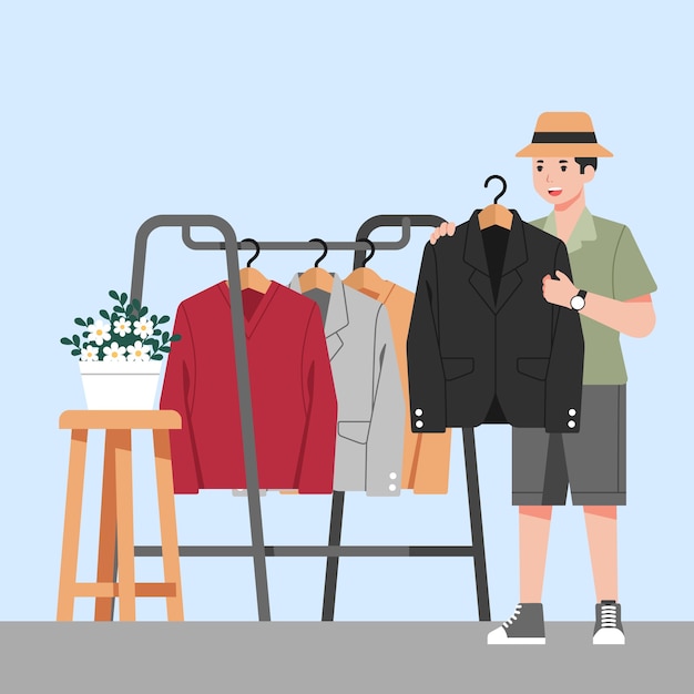 Free vector hand drawn thrift store illustration