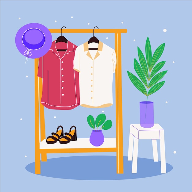 Free vector hand drawn thrift store illustration