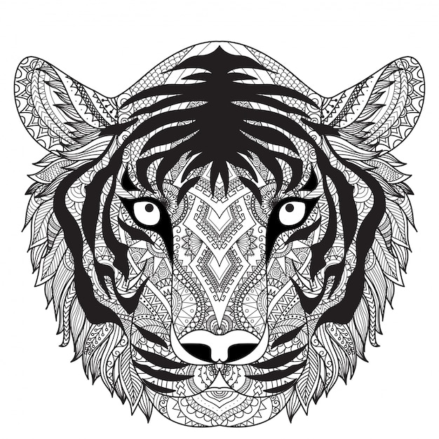 Free vector hand drawn tiger background