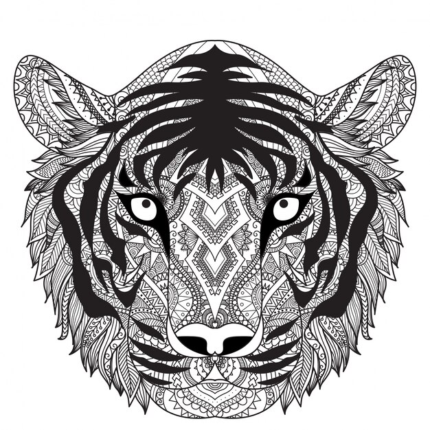 Рисованный тигр фон