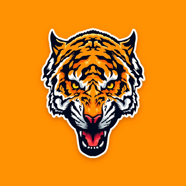 Free vector hand drawn tiger face illustration