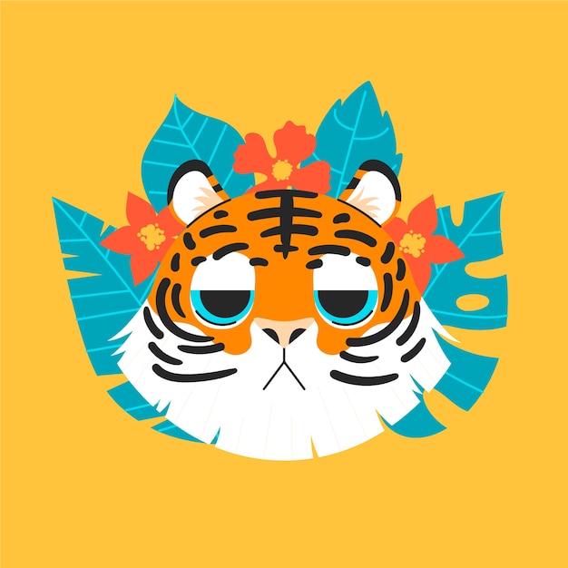 Free vector hand drawn tiger face illustration