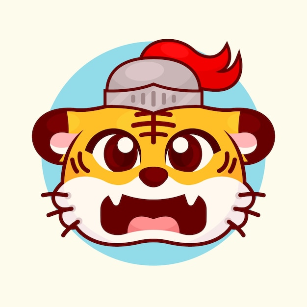 Hand drawn tiger face illustration