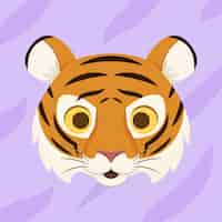 Free vector hand drawn tiger face illustration