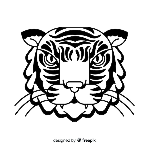 Hand drawn tiger head background