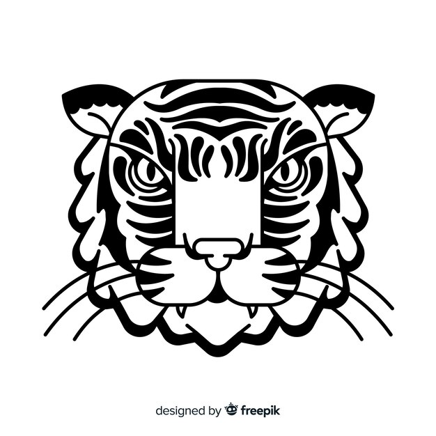 Hand drawn tiger head background