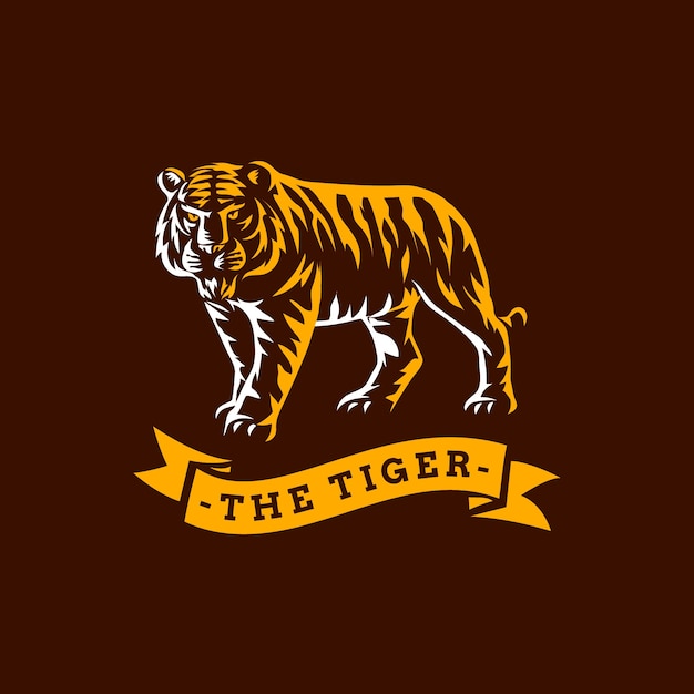 Vettore gratuito disegno del logo della tigre disegnato a mano