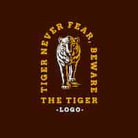無料ベクター 手描きの虎のロゴデザイン