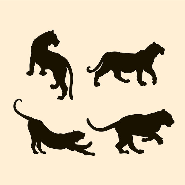 Hand drawn tiger silhouette
