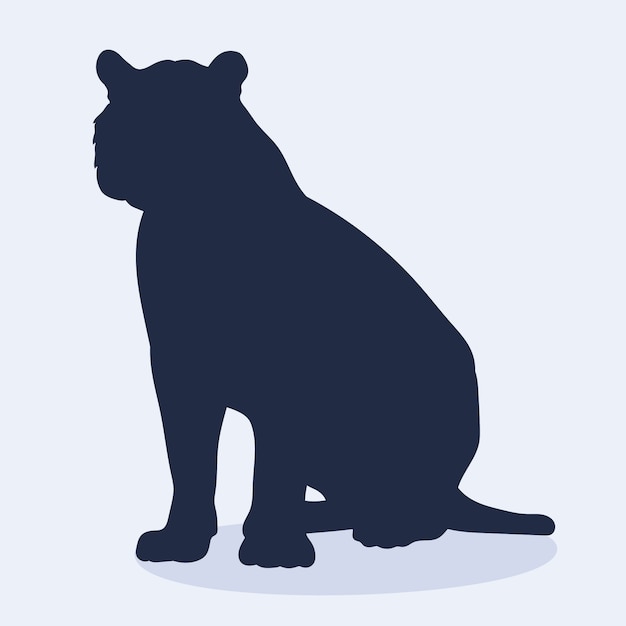 Free vector hand drawn tiger silhouette