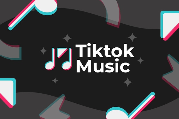 無料ベクター 手描きのtiktok ミュージックロゴ