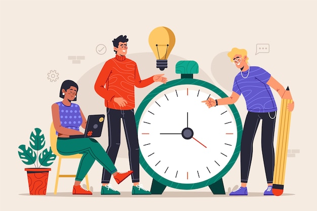 Free vector hand drawn time management concept illustration